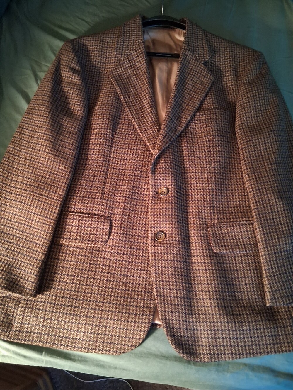 New Vintage Houndstooth Tweed 2 Button Sport Coat/blazer By Oscar De La Renta